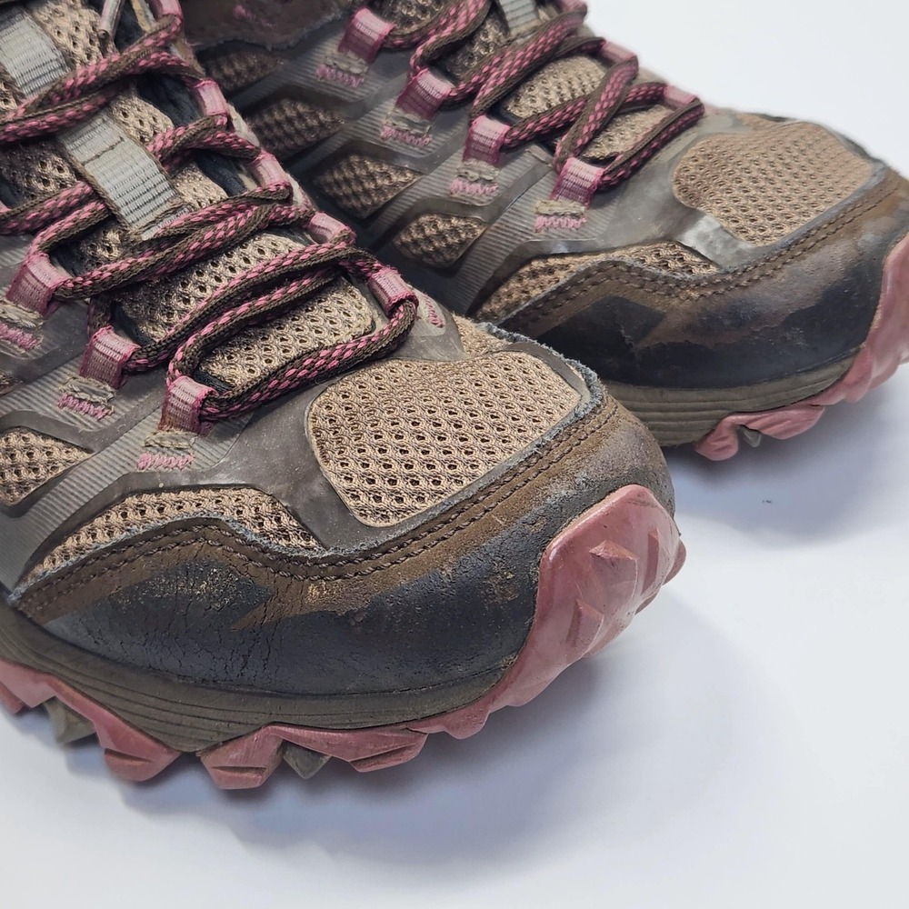 Merrell Hiking Shoes Womens Size 7.5 Brown Waterproof Mid Top Vibram J37144 - Picture 4 of 16